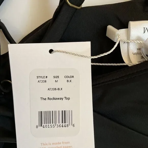 Andie Swim The Rockaway Black Bikini Top Size M NWT - Picture 5 of 5